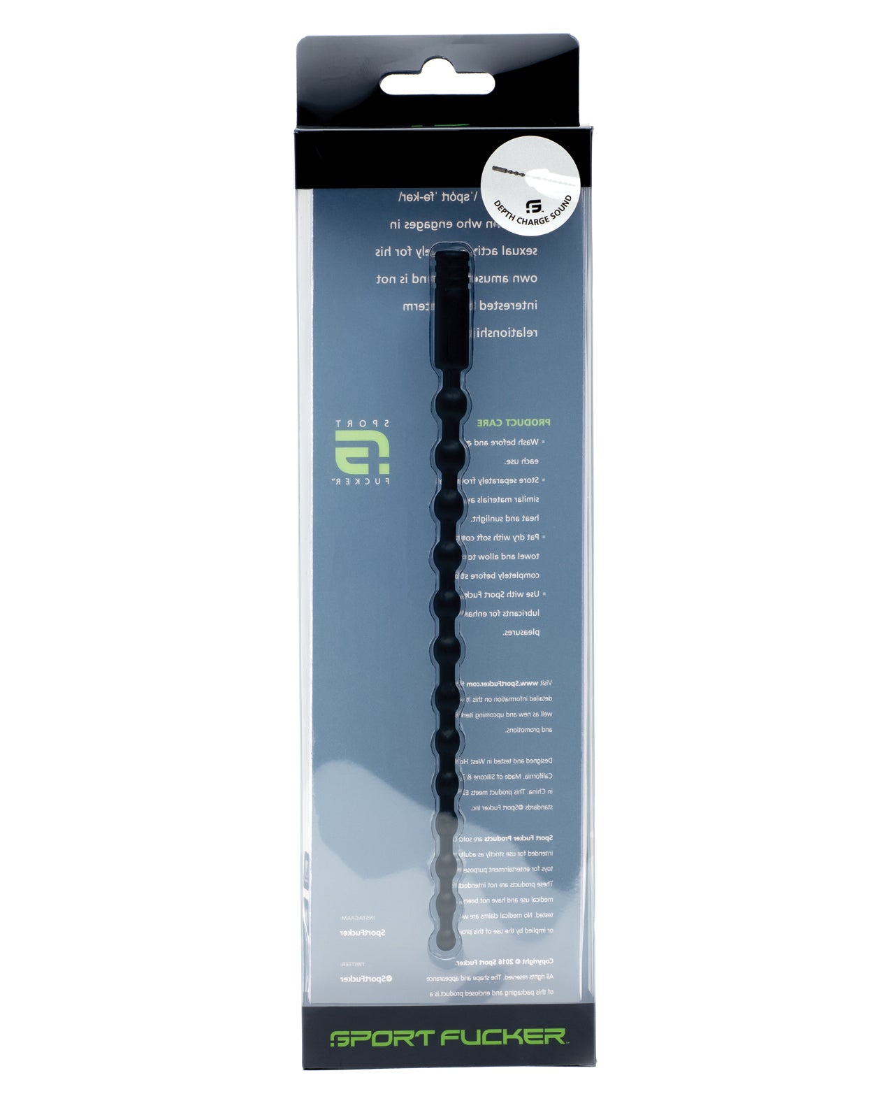 Sport Fucker Depth Charge Silicone Sound with Textured Bump Shaft – Black