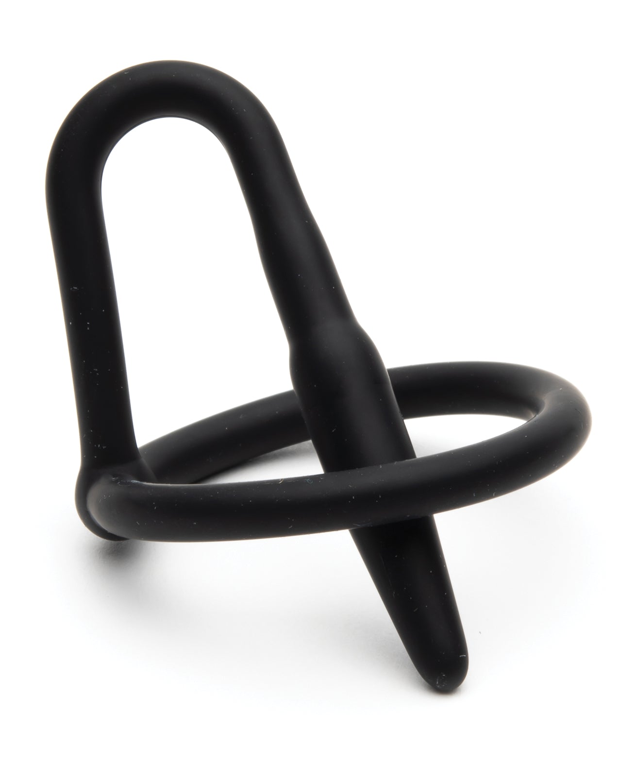 Sport Fucker Silicone Cock Plug with Stretchy Glans Ring - Black