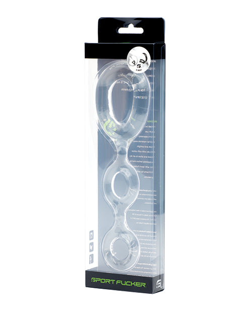 Sport Fucker Penis Enhancement Ring Clear Stretchy TPR Multipurpose Cock and Ball Support for Versatile Enjoyment