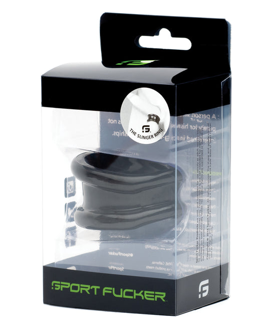 Sport Fucker Penis Enhancement Ring Flexible TPR Dual-Use Black for Stretch and Support