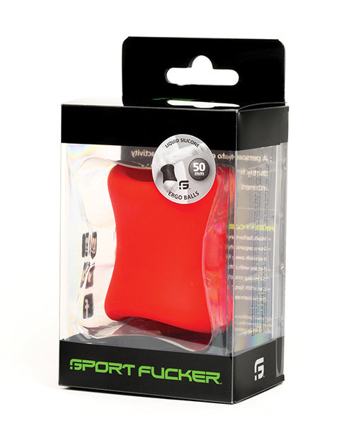 Sport Fucker Ball Stretcher Pure Silicone Red 50mm for Comfortable Penis Enhancement