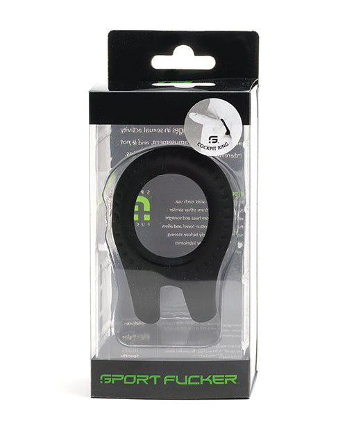 Sport Fucker Cockring Black Ergonomic Teardrop Design Liquid Silicone for Penis Enhancement and Comfort