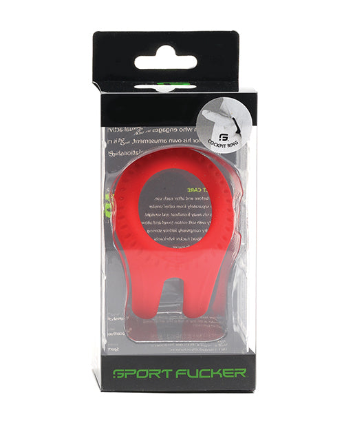 Sport Fucker Penis Enhancement Cockring Ergonomic Teardrop Design in Red for Prolonged Comfort and Support