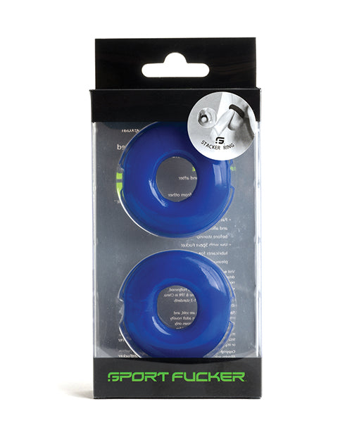 Sport Fucker Penis Enhancement Stacker Rings with Flexible Blue Silicone for Comfort and Customizable Support