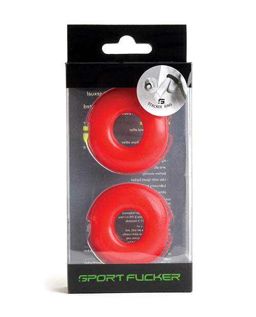 Sport Fucker Penis Enhancement Rings Stackable Silicone Red Design for Adjustable Support and Performance