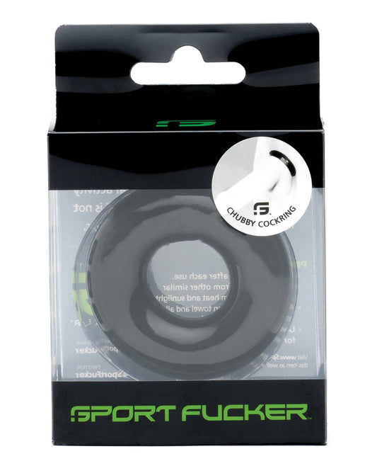 Sport Fucker Chubby Cockring - Black Stretchable Penis Ring