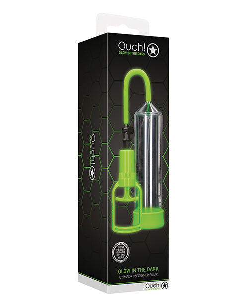 Ouch Penis Enhancement Pump Glow in the Dark Trigger Grip Ergonomic Design for Comfortable Enhancement