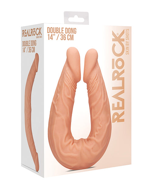 RealRock Double Dong Dildo Lifelike Flesh Velvet-Soft TPE for Realistic Sensation and Shared Pleasure