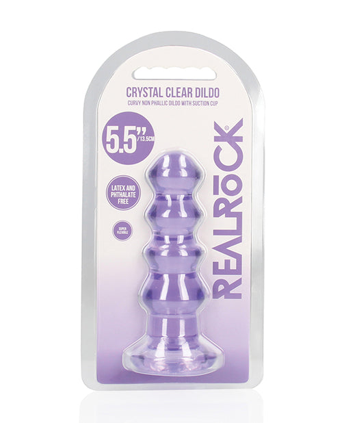 RealRock Anal Products Crystal Clear Curvy Dildo Suction Cup Base for Versatile Anal and Vaginal Play