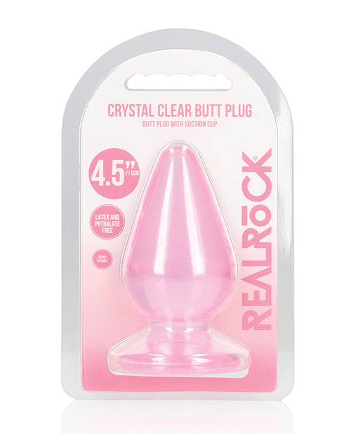 RealRock Anal Plug Crystal Clear Design Suction Cup Base for Body-Safe Pleasurable Use