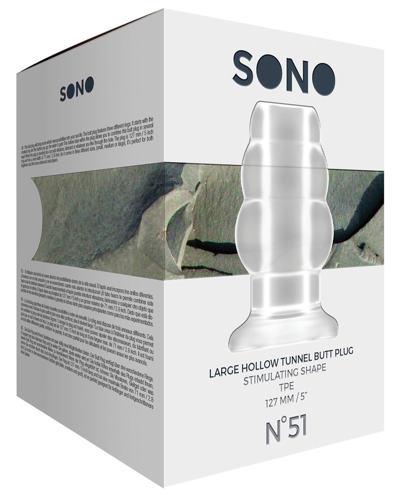 Sono Anal Plug Clear Triple-Ring Design Hollow Tube for Versatile Anal Play