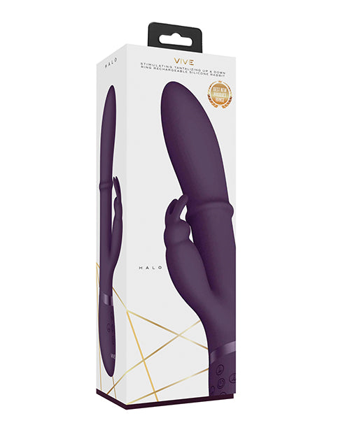 Vive G-Spot Rabbit Vibrator with Up-And-Down Moving Ring and Dual Stimulation for Intense Internal Massage