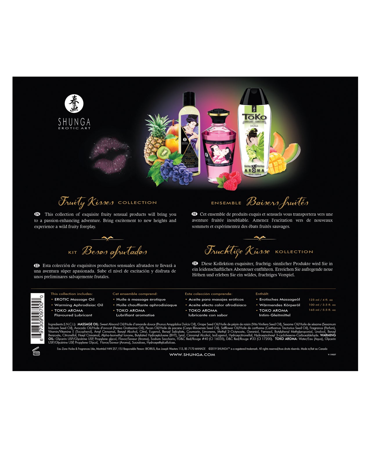 Fruity Sensual Lubricant & Massage Oil Kit with Exotic Flavors