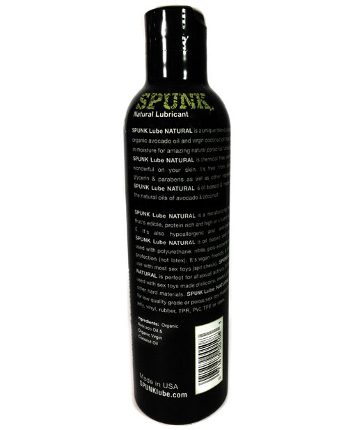 Spunk Natural Lube with Edible Coconut & Avocado Oil – 8 oz Personal Lubricant