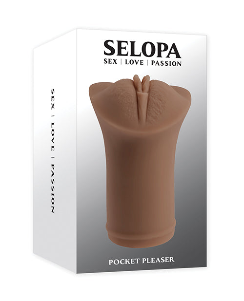 Selopa Pocket Pleaser Stroker Dark Realistic Lips Life-like Vaginal Entry Male Masturbator for Intimate Solo Play