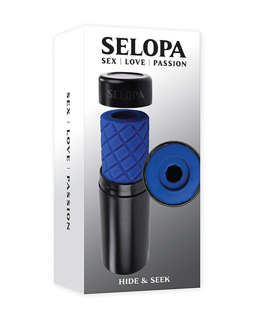 Selopa Dolls & Masturbators Quilted Blue Handheld Stroker Removable Beaded Channel for Comfortable Male Pleasure