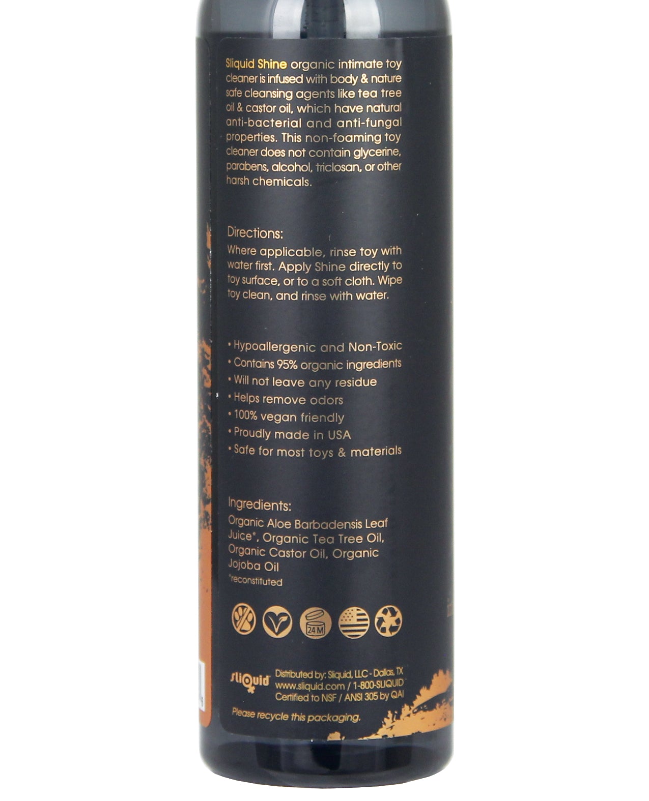 Sliquid Shine Organic Toy Cleaner with Aloe and Tea Tree – 8.5 oz