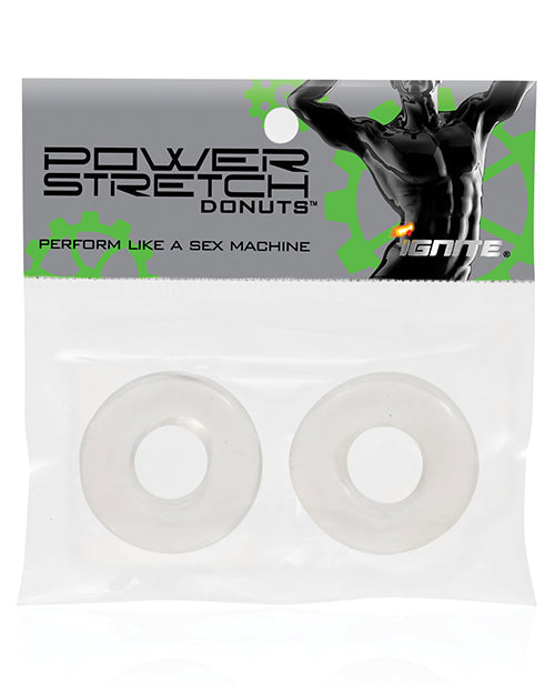 Ignite Penis Enhancement Clear TPE Donut Cock Ring Set with Stretchy Durable Design for Enhanced Stamina and Comfort