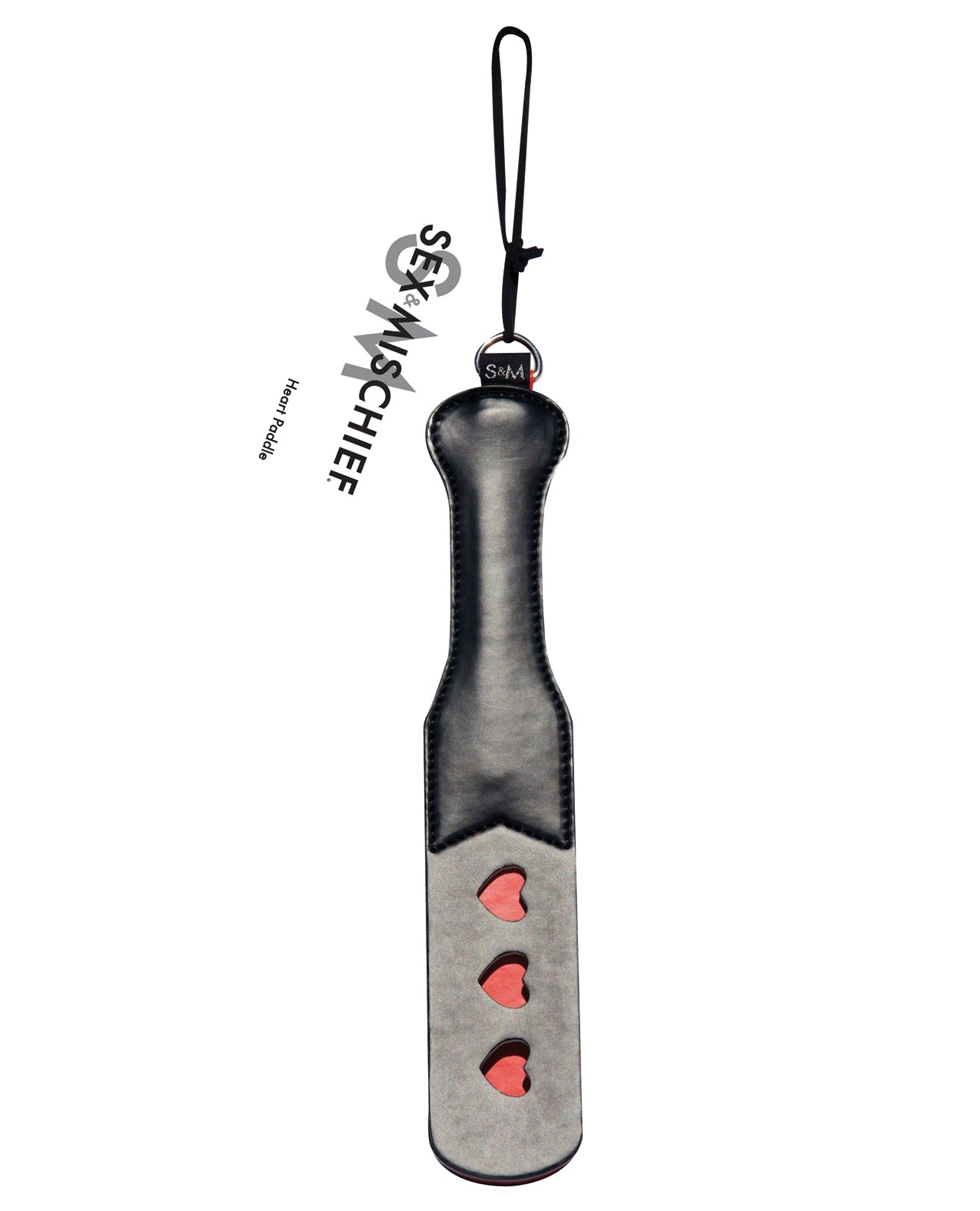 Sex and Mischief Heart Paddle split design heart cut-outs with sturdy handle for playful impact play