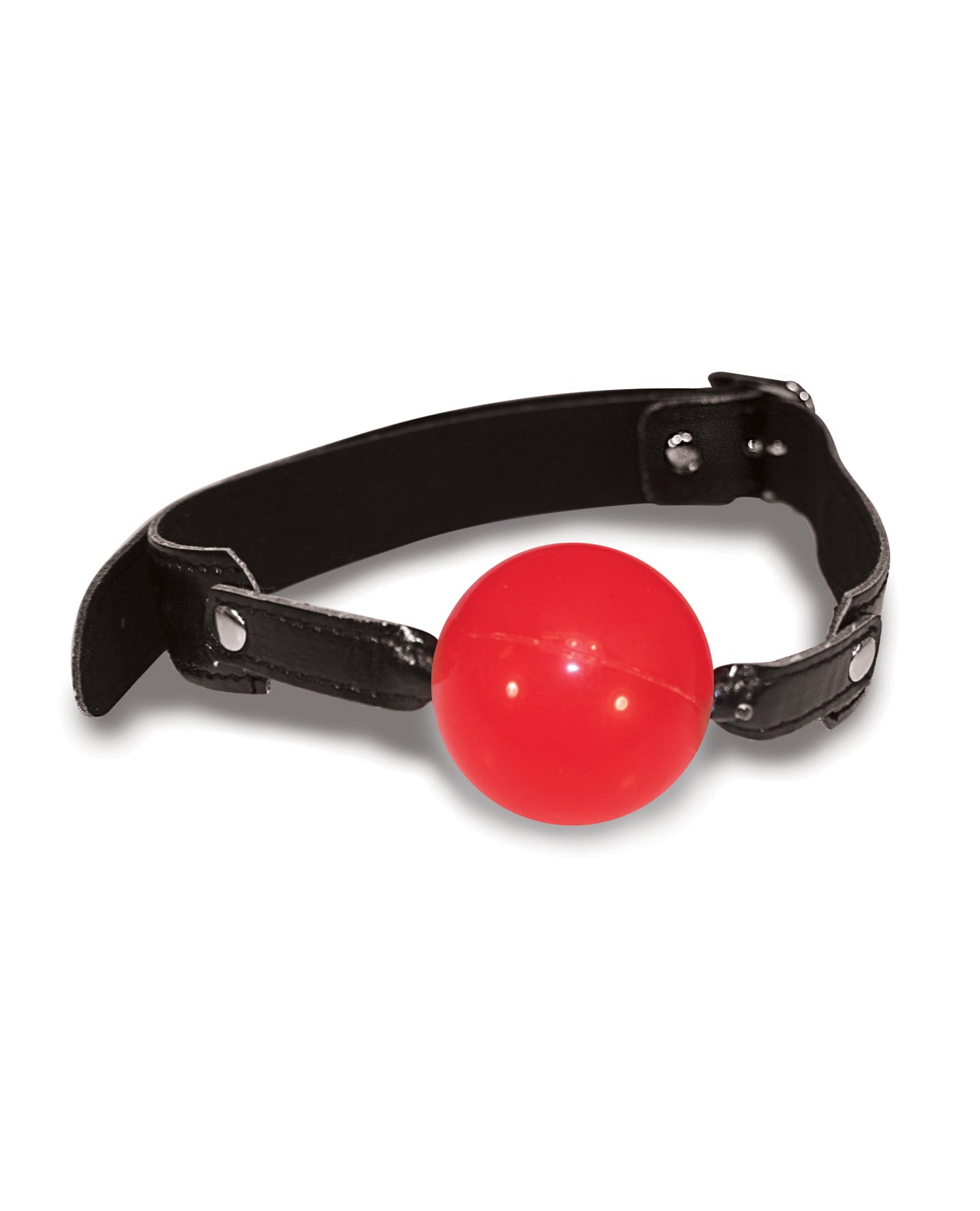 Adjustable Red Ball Gag with Soft Rubber Ball for Comfortable Restraint