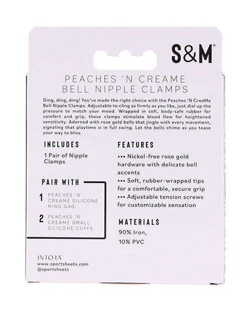 Peaches 'n CreaMe Bell Nipple Clamps with Adjustable Rose Gold Bells