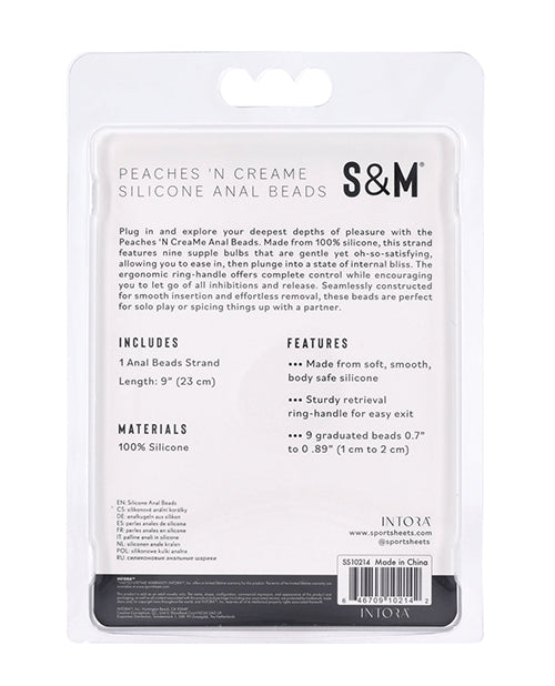 Peaches 'n CreaMe Silicone Anal Beads with Ergonomic Handle