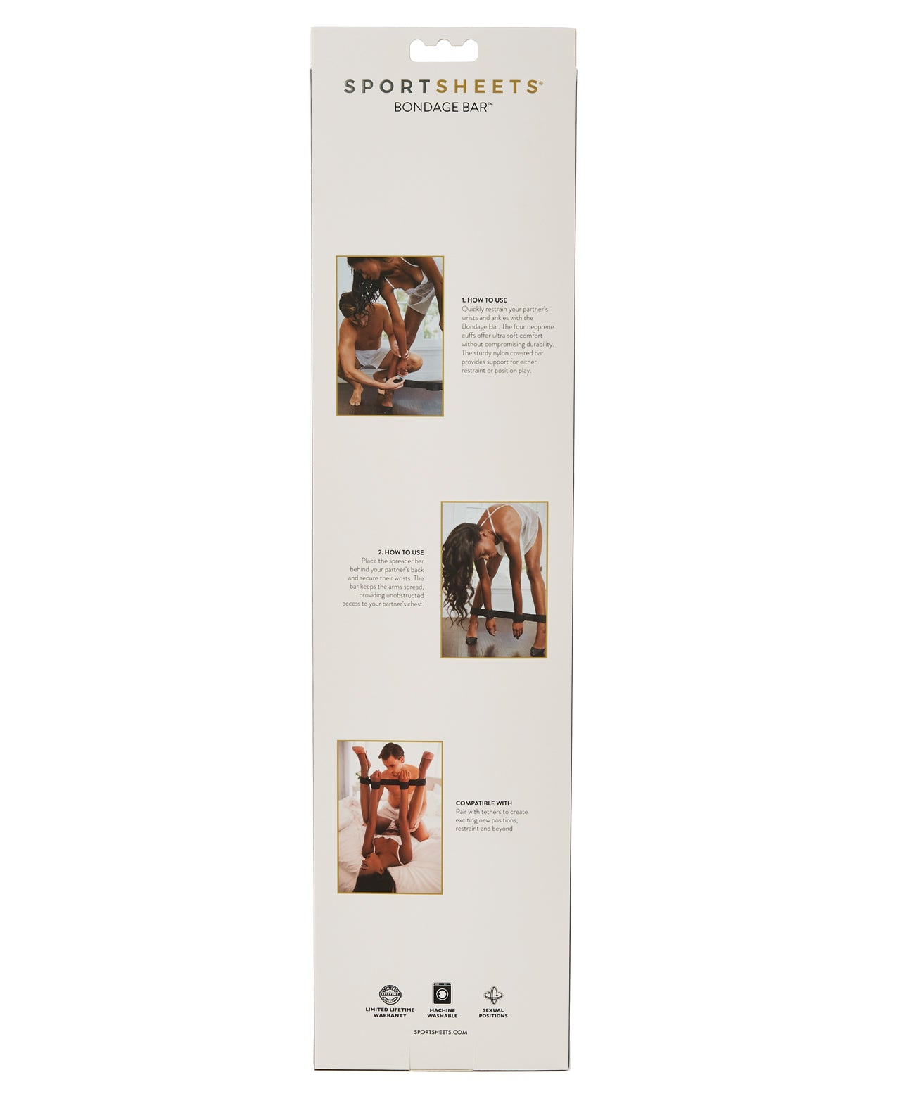 Sportsheets Bondage Bar Versatile Restraint with Adjustable Cuffs