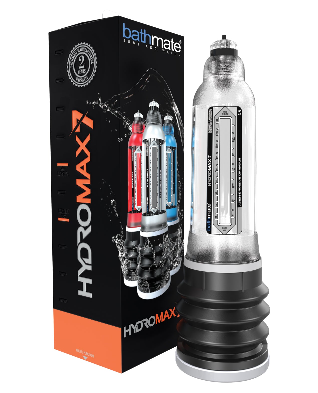 Bathmate Penis Enhancement Hydromax 7 Clear 35% More Power Water Pump for Safe Growth and Comfort
