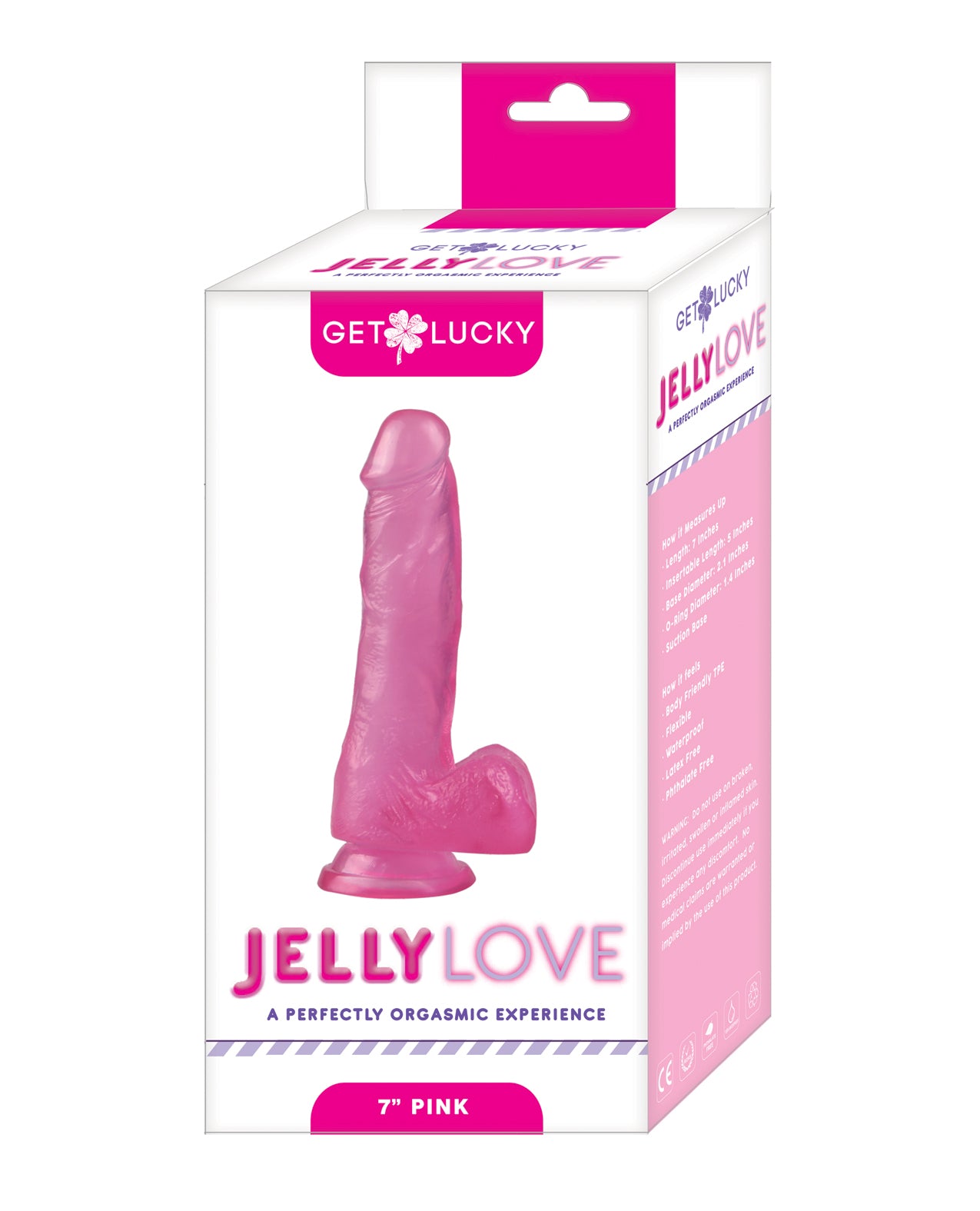 Get Lucky Dildo Realistic Veined Jelly Pink Curved Design for Precise Stimulation