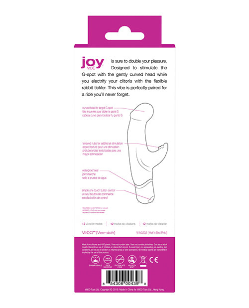 VeDO Joy Mini Vibe – Waterproof Dual Stimulation Vibrator in Hot in Bed Pink