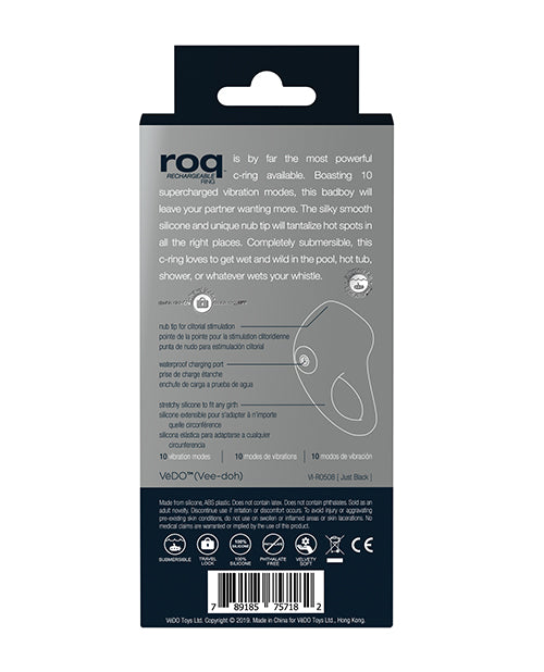 VeDO Roq Rechargeable Silicone Ring Stimulator with 10 Vibrations