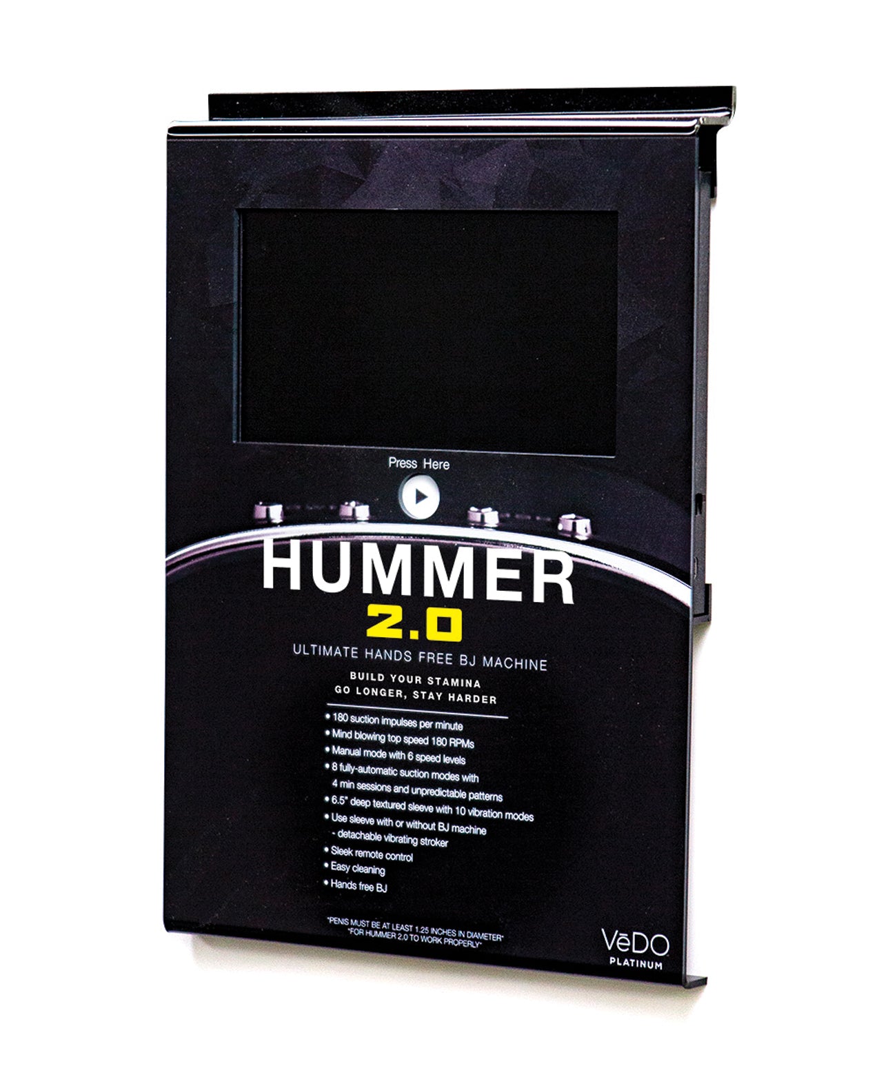 VeDO Hummer 2.0 LCD Stroker with Removable Sleeve and LCD Display for Customizable Stimulation