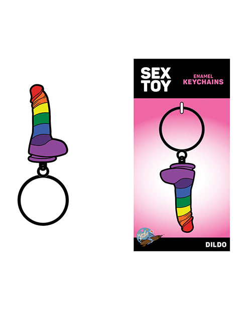 Wood Rocket Novelty Keychain Rainbow Dildo Enamel Design for LGBTQ Pride Accessory