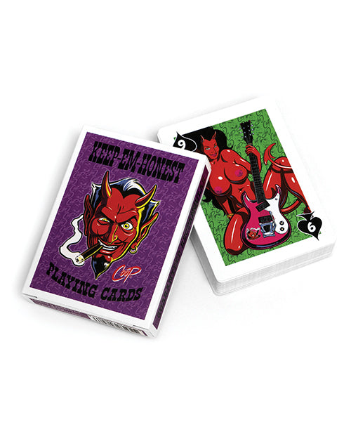 Wood Rocket Playing Cards featuring Coop Pinup Devil Girls Artwork for Adult Game Nights and Collectors