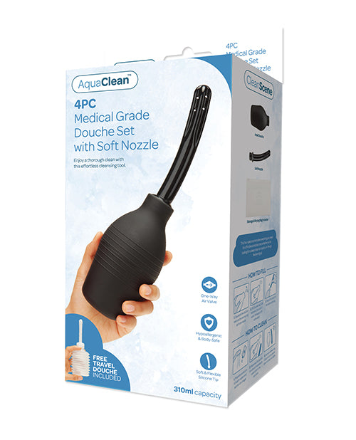 CleanScene Anal Douche Set Medical Grade Bulb Soft Nozzle for Convenient Personal Hygiene