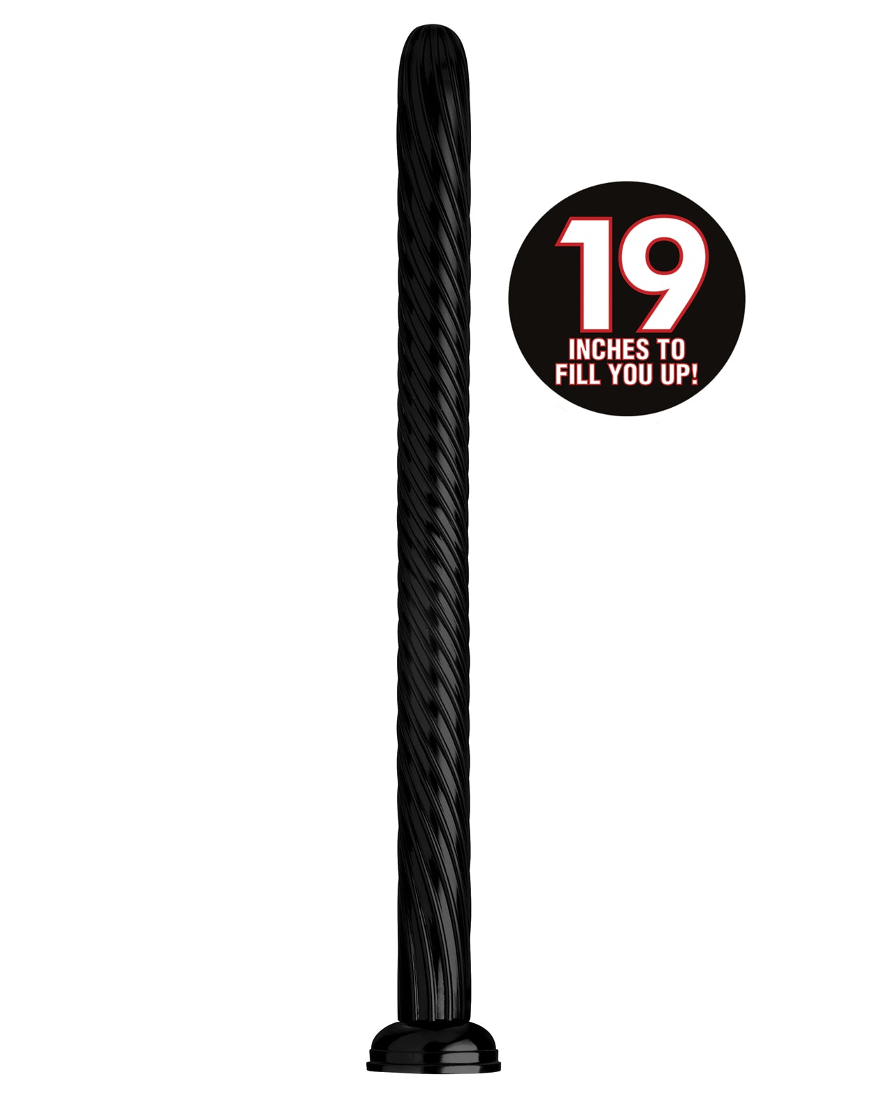 Hosed Spiral Hose 19-Inch Dong with Suction Base and Spiral Texture
