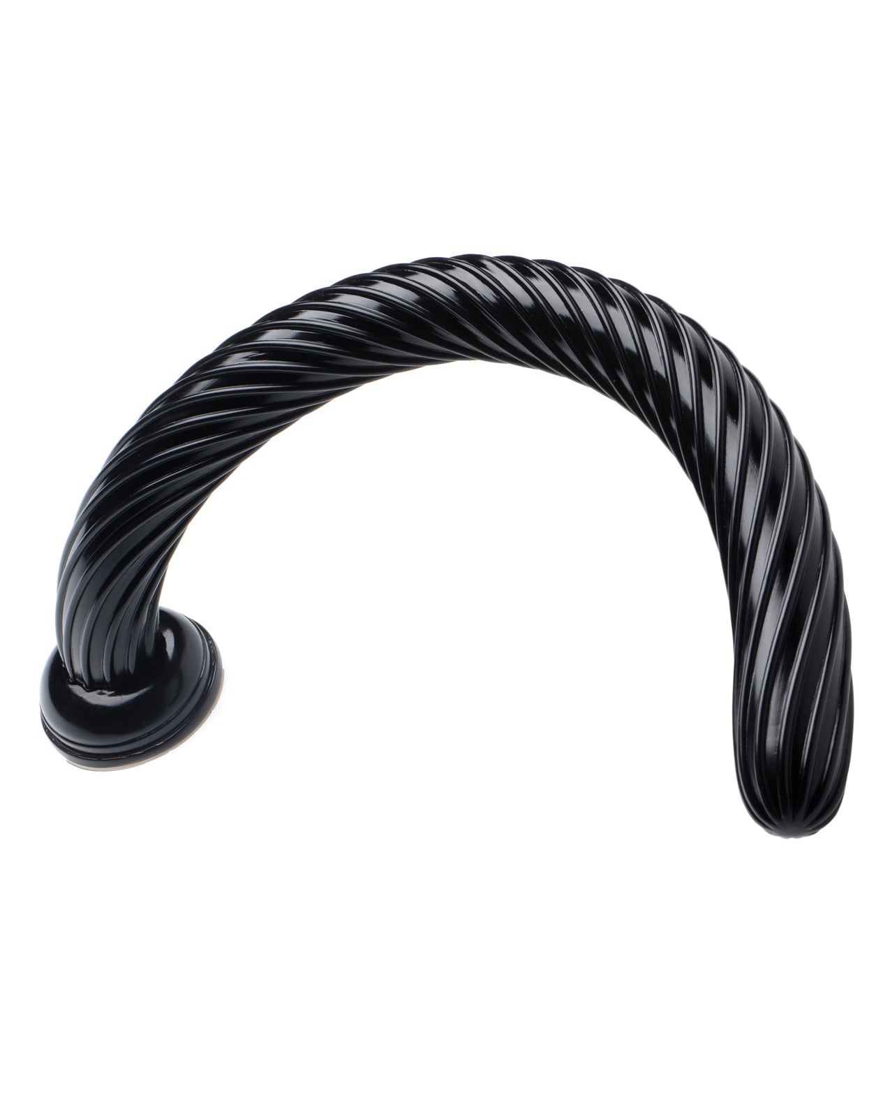 Hosed Spiral Hose 19-Inch Dong with Suction Base and Spiral Texture