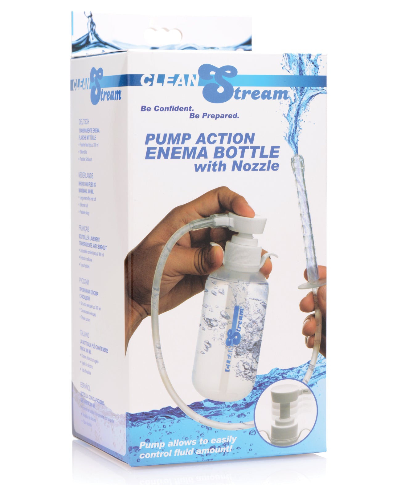 CleanStream Anal Douche Bottle with Silicone Nozzle and Pump for Hygienic Intimate Cleansing