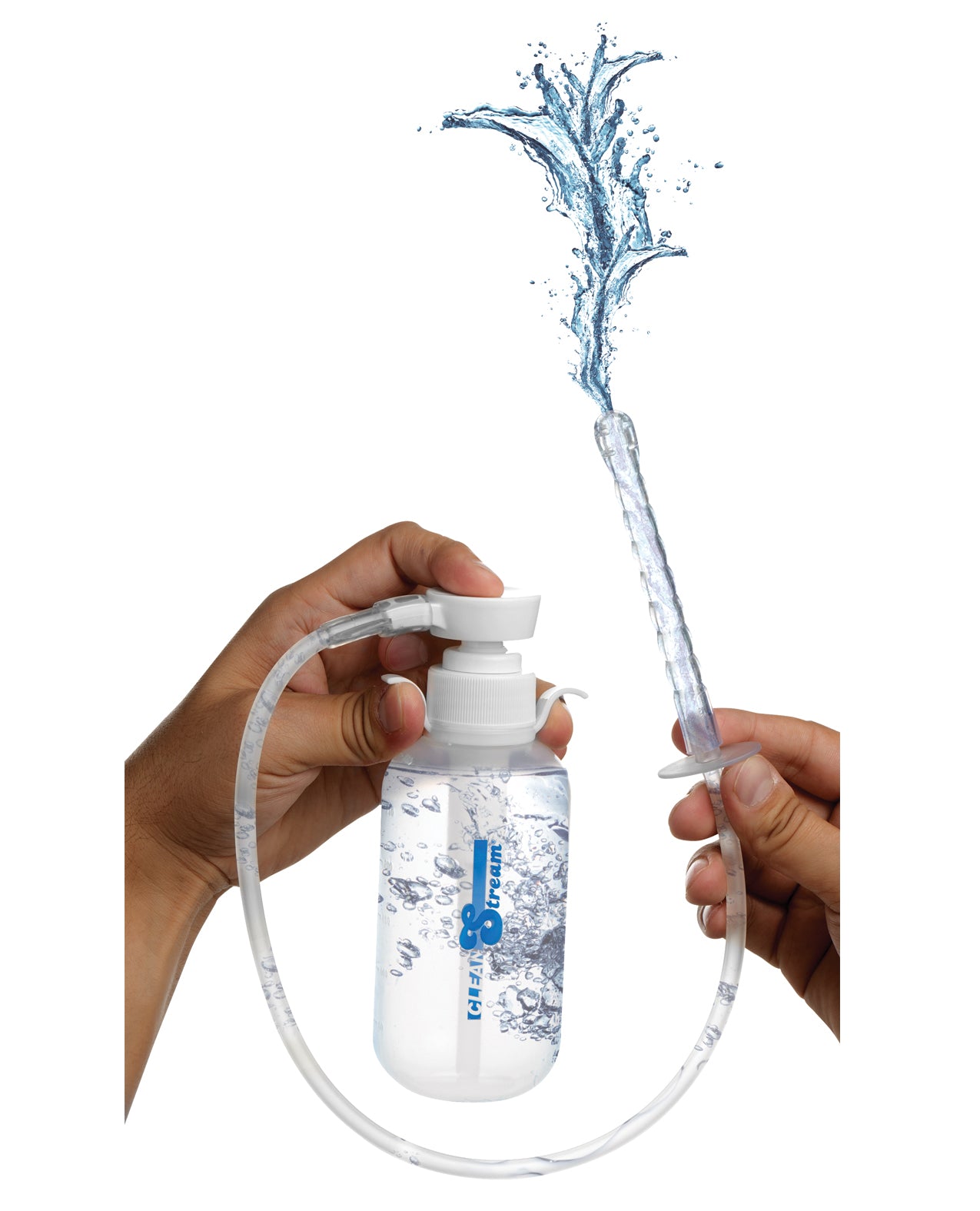 Pump Action Anal Douche Bottle with Silicone Nozzle and Precision Flow Control