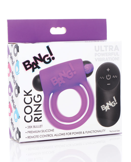Bang! Penis Enhancement Vibrating Cock Ring with Remote and Dual Rings for Shared Stimulation
