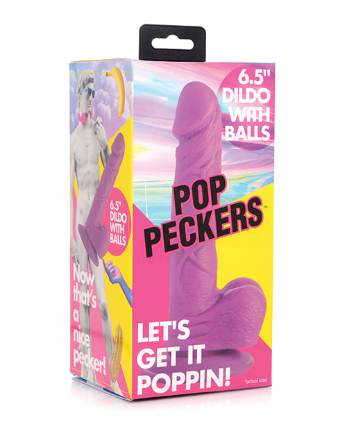 Pop Peckers Dildo Realistic Veiny Shaft Suction Cup Base for Versatile Hands-Free Adult Play
