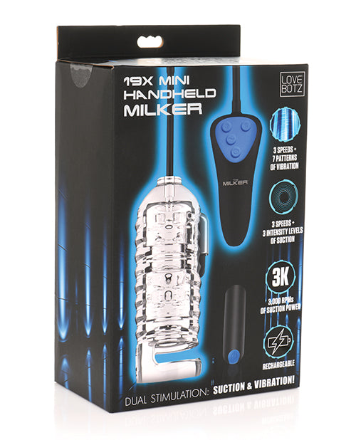 The Milker male masturbator mini handheld suction with vibrating bullet sleeve for powerful solo stimulation