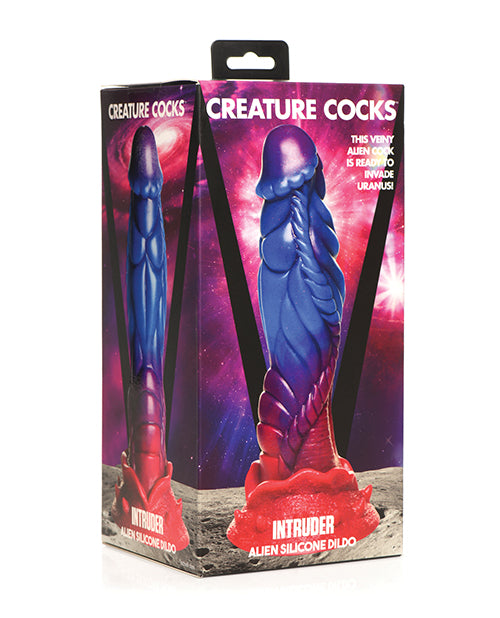 Creature Cocks Dildo Cosmic Glitter Textured Silicone with Suction Base for Fantasy Play