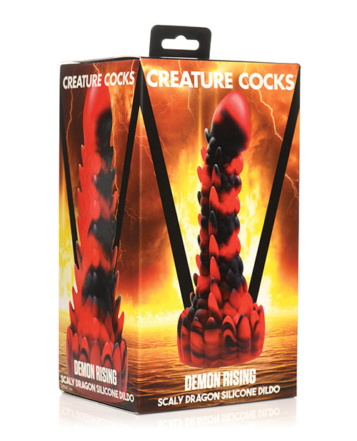 Creature Cocks Silicone Dildo with Scaly Texture and Demon Spikes for Fantasy Roleplay and Intense Stimulation