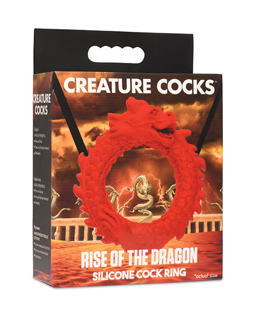 Creature Cocks Silicone Cock Ring with Dragon Design and Stretchy Fit for Enhanced Endurance