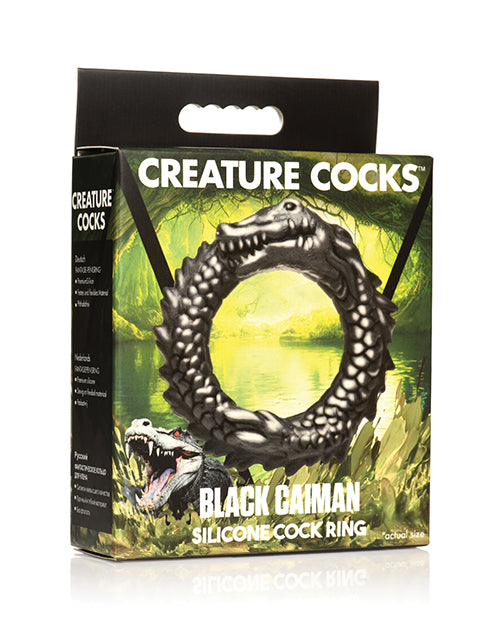 Creature Cocks Silicone Cock Ring with Caiman Design and Textured Ridges for Enhanced Pleasure