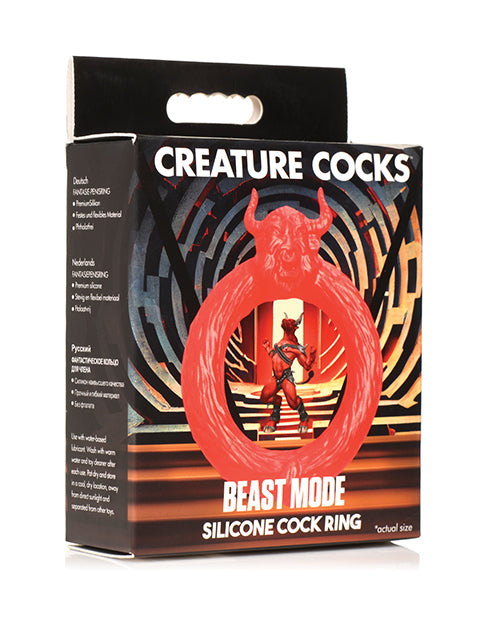 Creature Cocks Silicone Cock Ring Bull Head Stretchy Red Design for Intimate Penis Enhancement