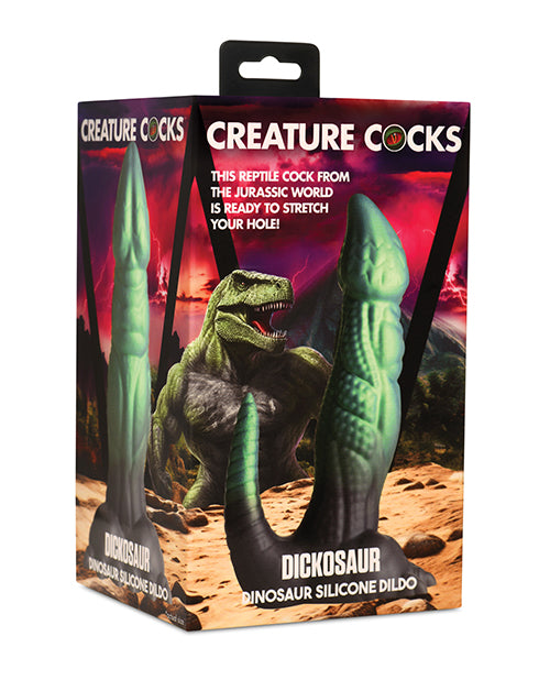 Creature Cocks Dinosaur Silicone Dildo Glitter Design Suction Base for Fantasy Roleplay Pleasure