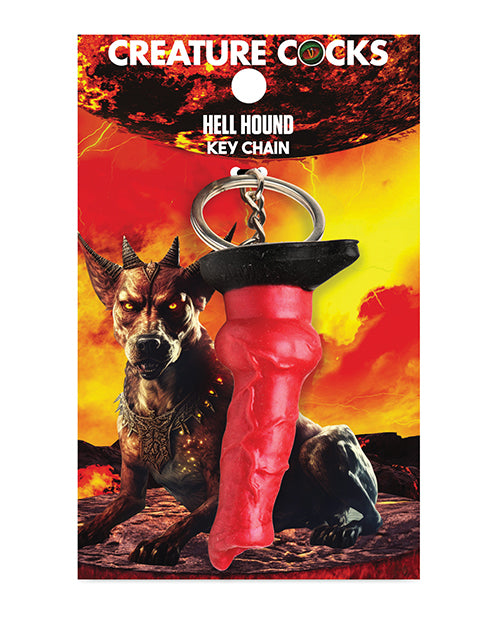 Creature Cocks Novelty Silicone Keychain Red Miniature Hell-Hound Design for Fantasy Roleplay Accessory