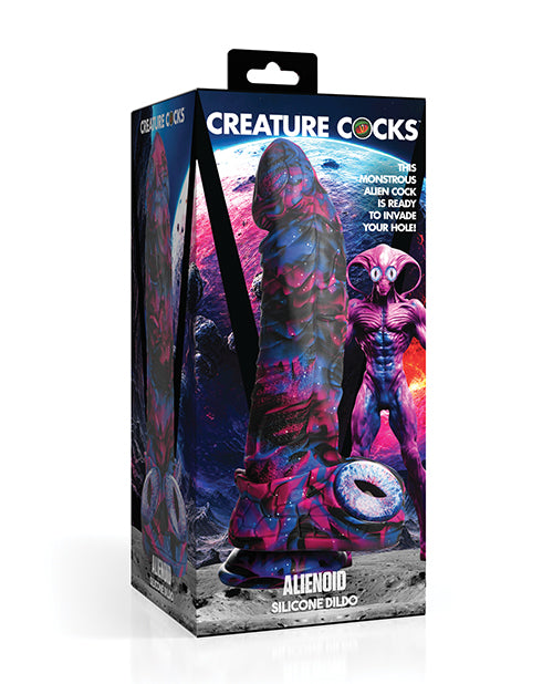 Creature Cocks silicone dildo vibrant multicolor design textured shaft with suction cup for versatile pleasure